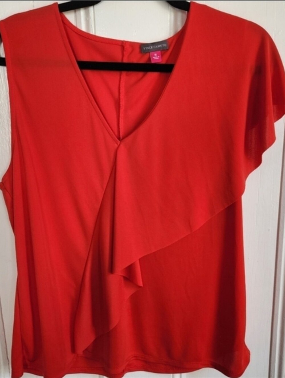 Vince Camuto Red Single Flutter Sleeve Blouse Ruffle Going Out Party Holiday XL